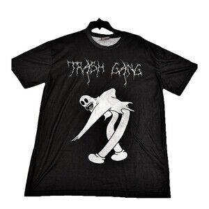 Trash Gang Ghost Graphic T Shirt Dark Gray Goth Streetwear Size Large